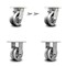 Service Caster 4 Inch Kingpinless V Groove Semi Steel Wheel Caster Swivel Locks 2 Rigid, 2PK SCC-KP30S420-VGR-BSL-2-R-2 - alternate 1